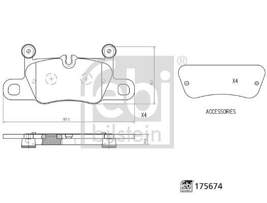 Jeu de 4 plaquettes de frein FEBI BILSTEIN ref. 175674