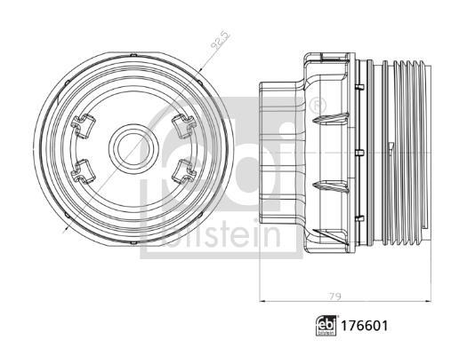 Couvercle, boîtier du filtre d'huile FEBI BILSTEIN 176601