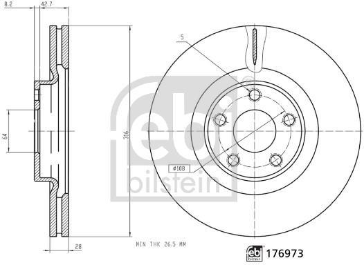 Disques de frein FEBI BILSTEIN ref. 176973