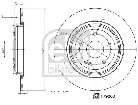Disques de frein FEBI BILSTEIN ref. 179063