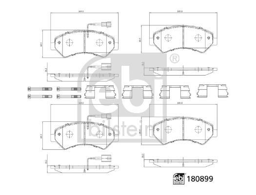 Jeu de 4 plaquettes de frein FEBI BILSTEIN ref. 180899