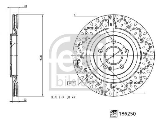 Disques de frein FEBI BILSTEIN ref. 186250