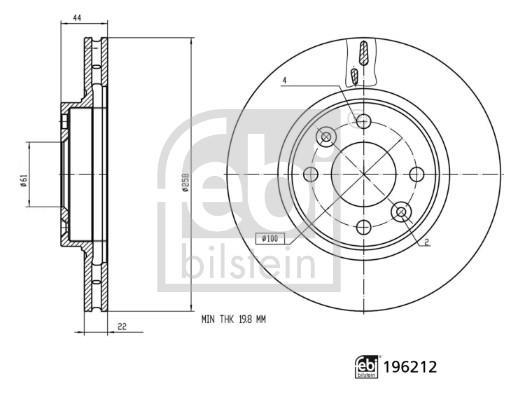 Disques de frein FEBI BILSTEIN ref. 196212