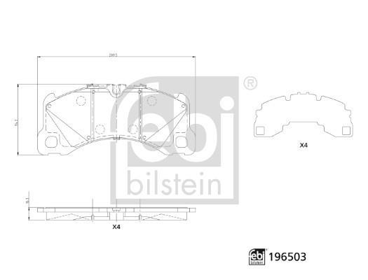 Jogo de 4 pastilhas de travão FEBI BILSTEIN ref. 196503