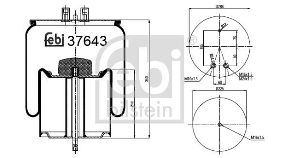 Soufflet à air, suspension pneumatique FEBI BILSTEIN 37643