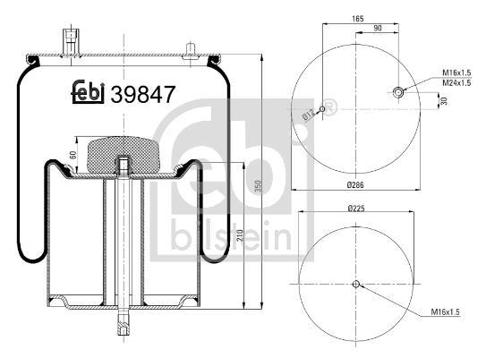 Soufflet à air, suspension pneumatique FEBI BILSTEIN 39847