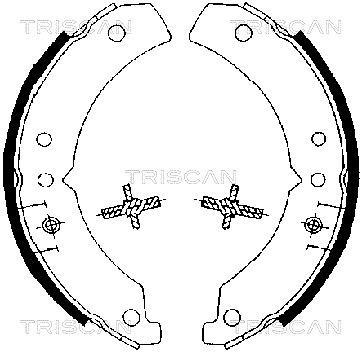 Jeu de 4 mâchoires de frein (Garniture de frein à tambour) Triscan A/S ref. 8100 10020