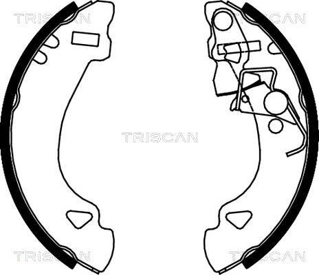 Jeu de 4 mâchoires de frein (Garniture de frein à tambour) Triscan A/S ref. 8100 15548