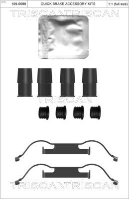 Kit acessórios de pastilhas de travão Triscan A/S ref. 8105 101677