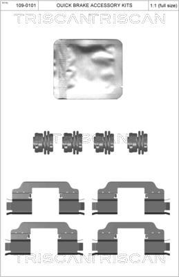 Kit acessórios de pastilhas de travão Triscan A/S ref. 8105 161623
