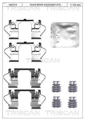 Kit acessórios de pastilhas de travão Triscan A/S ref. 8105 241629