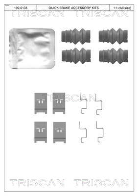 Kit acessórios de pastilhas de travão Triscan A/S ref. 8105 291634