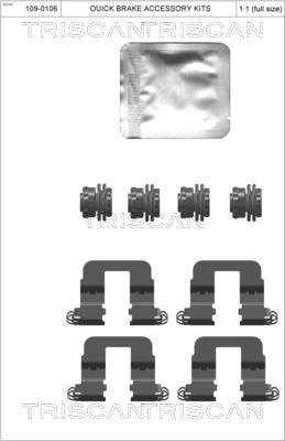 Kit acessórios de pastilhas de travão Triscan A/S ref. 8105 401621