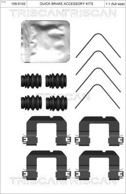 Kit acessórios de pastilhas de travão Triscan A/S ref. 8105 431655
