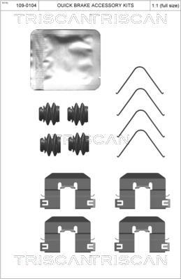Kit acessórios de pastilhas de travão Triscan A/S ref. 8105 431657