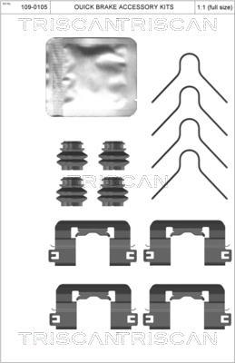 Kit acessórios de pastilhas de travão Triscan A/S ref. 8105 431658