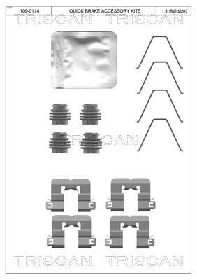 Kit acessórios de pastilhas de travão Triscan A/S 8105 431659