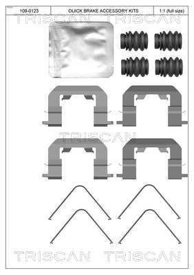 Kit acessórios de pastilhas de travão Triscan A/S ref. 8105 431662