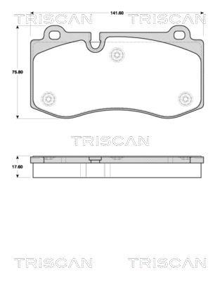 Jeu de 4 plaquettes de frein Triscan A/S ref. 8110 23049
