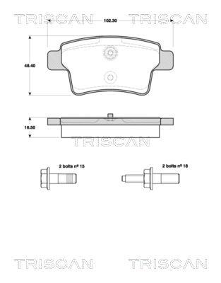 Jeu de 4 plaquettes de frein Triscan A/S ref. 8110 38007