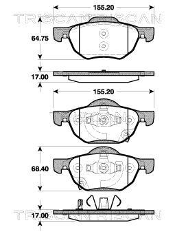 Jeu de 4 plaquettes de frein Triscan A/S ref. 8110 40010