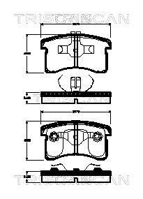 Jogo de 4 pastilhas de travão Triscan A/S ref. 8110 41007