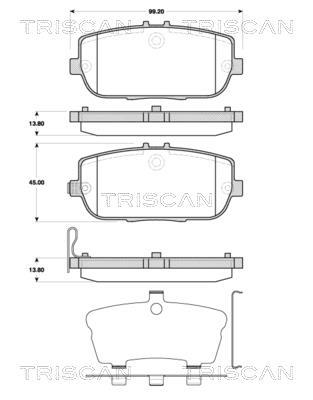 Jeu de 4 plaquettes de frein Triscan A/S ref. 8110 50026