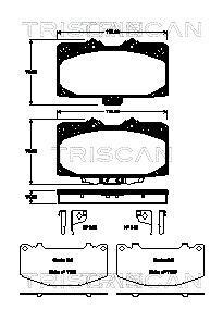 Jogo de 4 pastilhas de travão Triscan A/S ref. 8110 68181