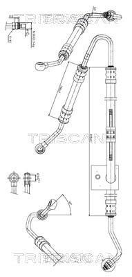 Tuyau hydraulique, direction Triscan A/S ref. 8516 11001