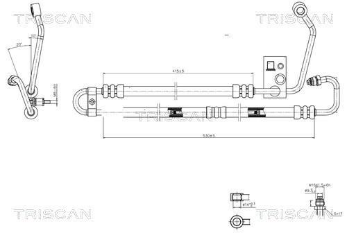 Tuyau hydraulique, direction Triscan A/S ref. 8516 11004