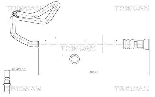 Tuyau hydraulique, direction Triscan A/S ref. 8516 16024