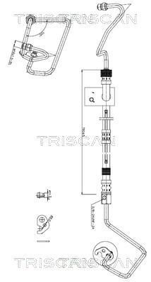 Tuyau hydraulique, direction Triscan A/S ref. 8516 16026
