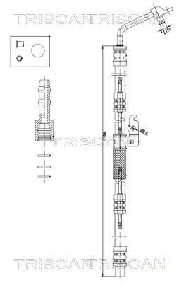 Tuyau hydraulique, direction Triscan A/S ref. 8516 17001