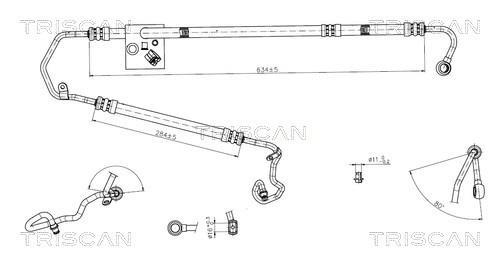 Tuyau hydraulique, direction Triscan A/S ref. 8516 23011