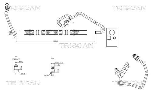 Tuyau hydraulique, direction Triscan A/S ref. 8516 24002