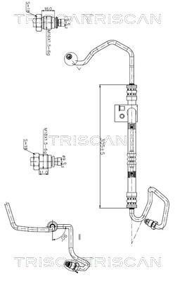 Tuyau hydraulique, direction Triscan A/S ref. 8516 24003