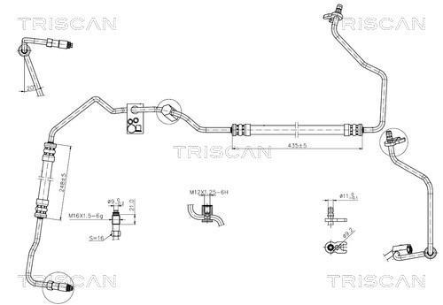 Tuyau hydraulique, direction Triscan A/S ref. 8516 28008