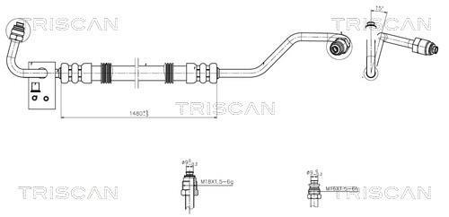 Tuyau hydraulique, direction Triscan A/S ref. 8516 29044