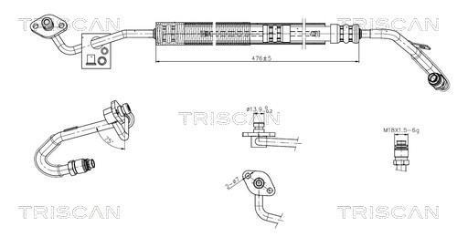 Tuyau hydraulique, direction Triscan A/S ref. 8516 29061
