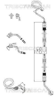 Tuyau hydraulique, direction Triscan A/S ref. 8516 29078