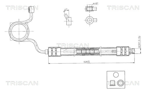 Tuyau hydraulique, direction Triscan A/S 8516 29084