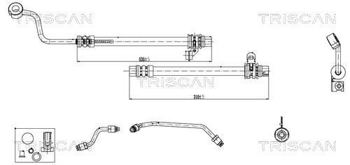 Tuyau hydraulique, direction Triscan A/S ref. 8516 43004