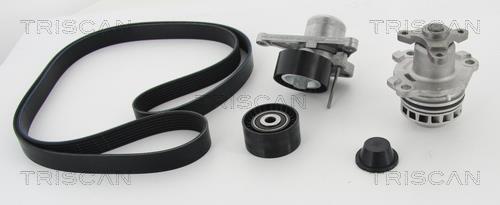 Pompe à eau+Jeu de courroie trapézoïdale à nervures (Pompe à eau et courroie accessoires) Triscan A/S ref. 8642 100506