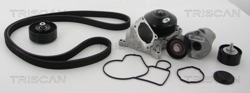 Pompe à eau+Jeu de courroie trapézoïdale à nervures (Pompe à eau et courroie accessoires) Triscan A/S ref. 8642 110500