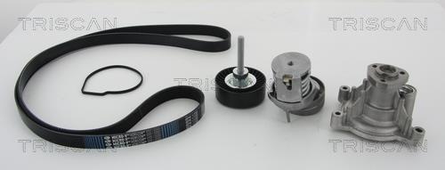 Pompe à eau+Jeu de courroie trapézoïdale à nervures (Pompe à eau et courroie accessoires) Triscan A/S ref. 8642 290500