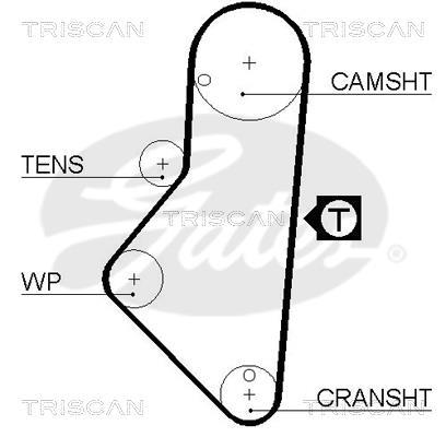 Courroie de distribution (Courroie crantée) Triscan A/S ref. 8645 5050xs