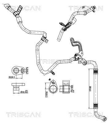 Conduite à haute/basse pression, climatisation Triscan A/S 9010 10039