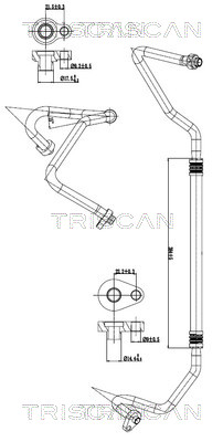 Conduite à haute/basse pression, climatisation Triscan A/S 9010 16076