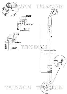 Conduite à haute/basse pression, climatisation Triscan A/S ref. 9010 29011