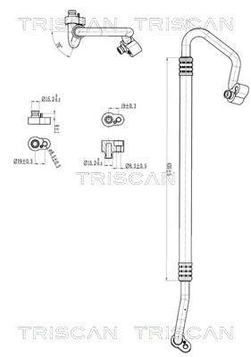 Conduite à haute/basse pression, climatisation Triscan A/S ref. 9010 29023